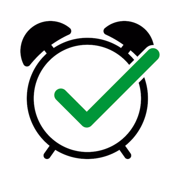 clock with check mark clock with check mark